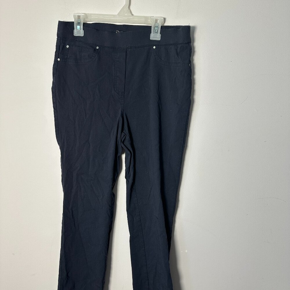 EUC Rafaella Comfort Navy Blue Womens Slacks Pants Trousers 10